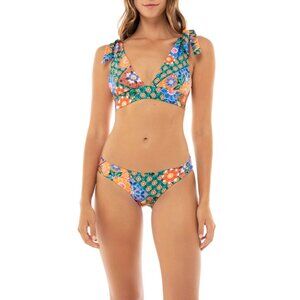 Agua Bendita Laurie Bikini Top & Audrey Bikini Bottom Tile Womens Size Large